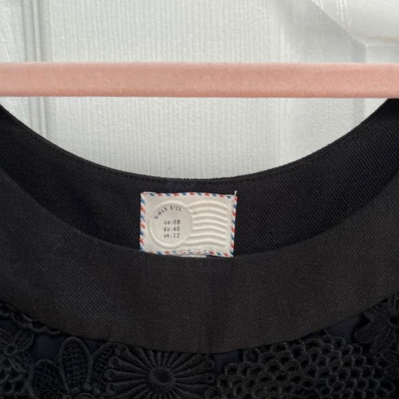 Postmark Oleander Openwork Shift Dress Size 8 Black ANTHROPOLOGIE Linen Cotton - Picture 6 of 15